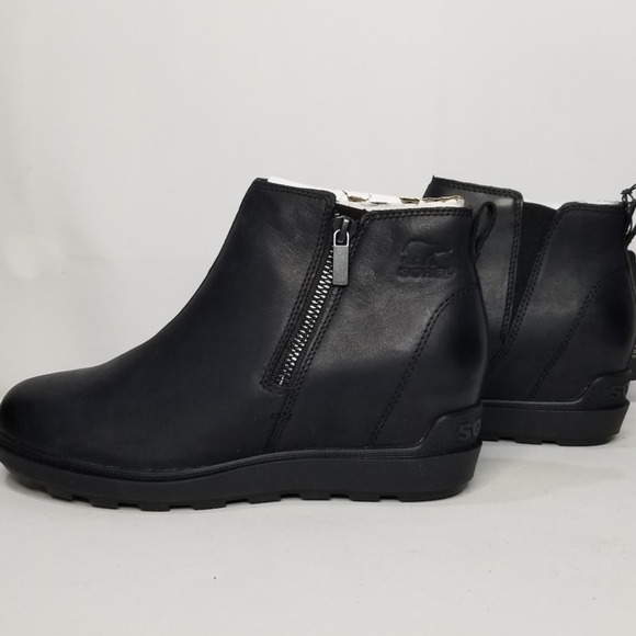 Sorel Women's Evie II Wedge Zip Ankle Booties Size 9.5 Black  2056371 NWT - Picture 1 of 8